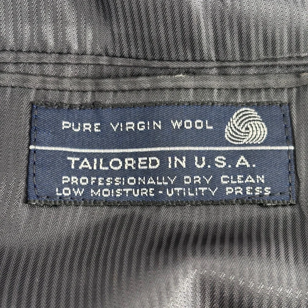 Austin Reed Sport Coat Mens 44 Gray Glen Plaid Wool Blazer Marshall Fields USA